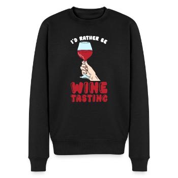Je préfère faire une dégustation de vin - Pull Premium bio Homme - noir - Devant - Nico (187cm)