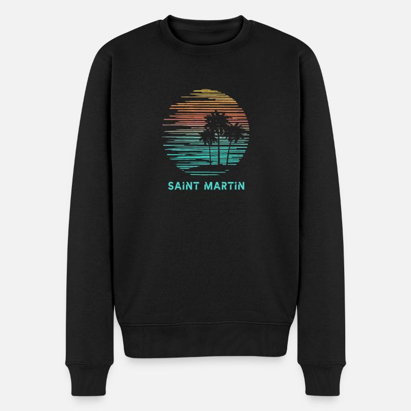 Saint Martin Cool Souvenir Urlaub künstlerisch - Männer Premium Bio Pullover - Schwarz
