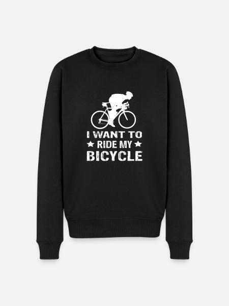 Landevejscykel Jeg vil cykle - Økologisk premium-sweatshirt til mænd - sort