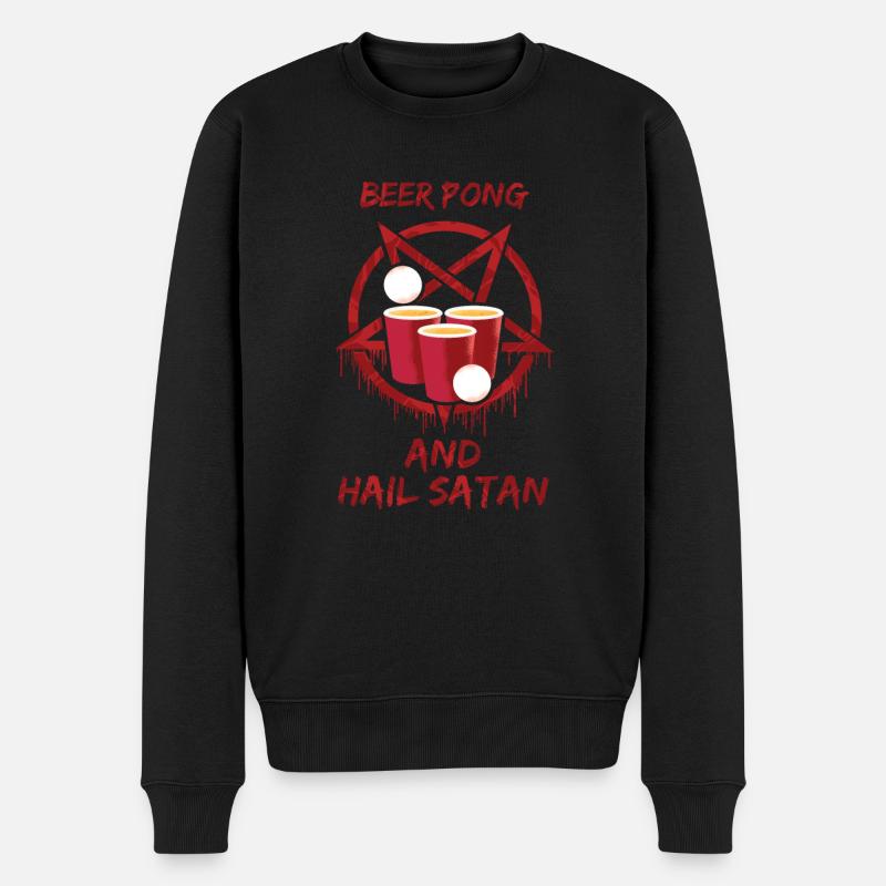 Beer Pong et Hail Satan - Pull Premium bio Homme - noir