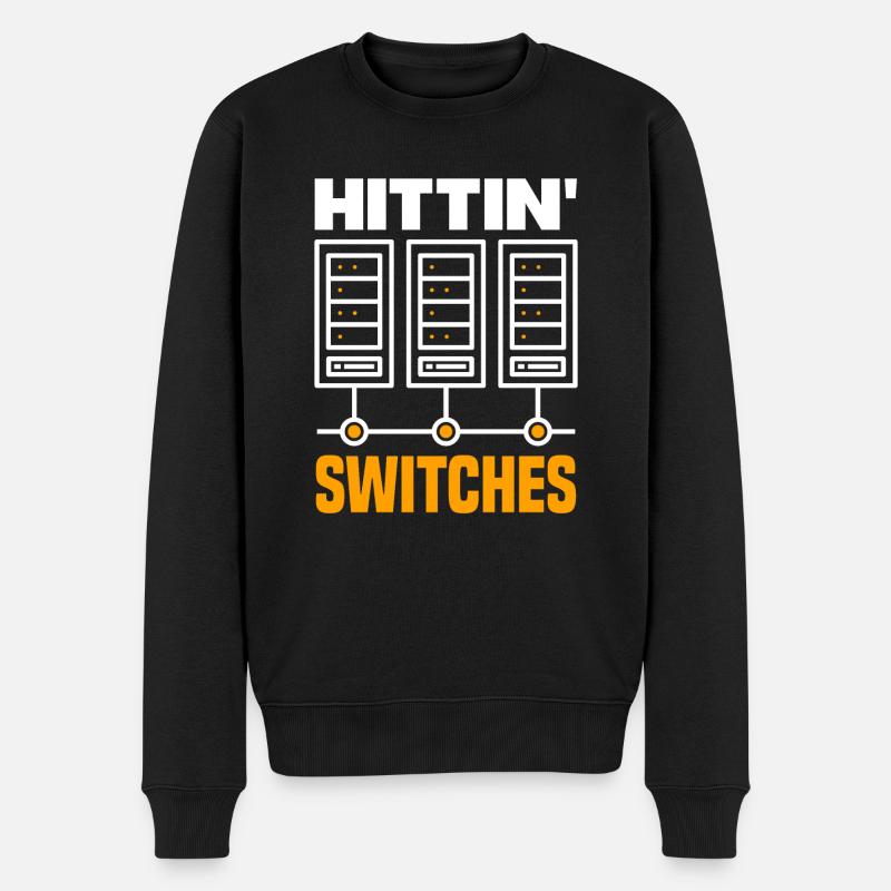 Hittin' Switches Network Admin - Männer Premium Bio Pullover - Schwarz