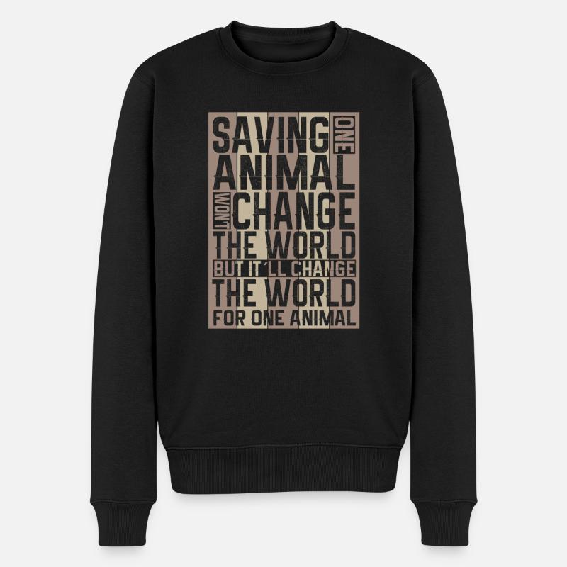 Vegan Fleischlos Tierlieb & Veganer - Männer Premium Bio Pullover - Schwarz