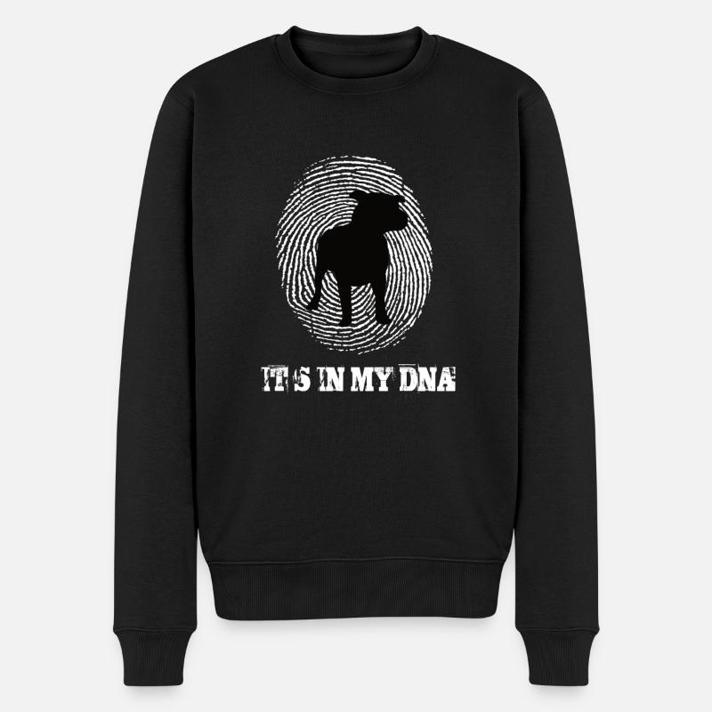 Pitbull Hund Its In My Dna - Männer Premium Bio Pullover - Schwarz