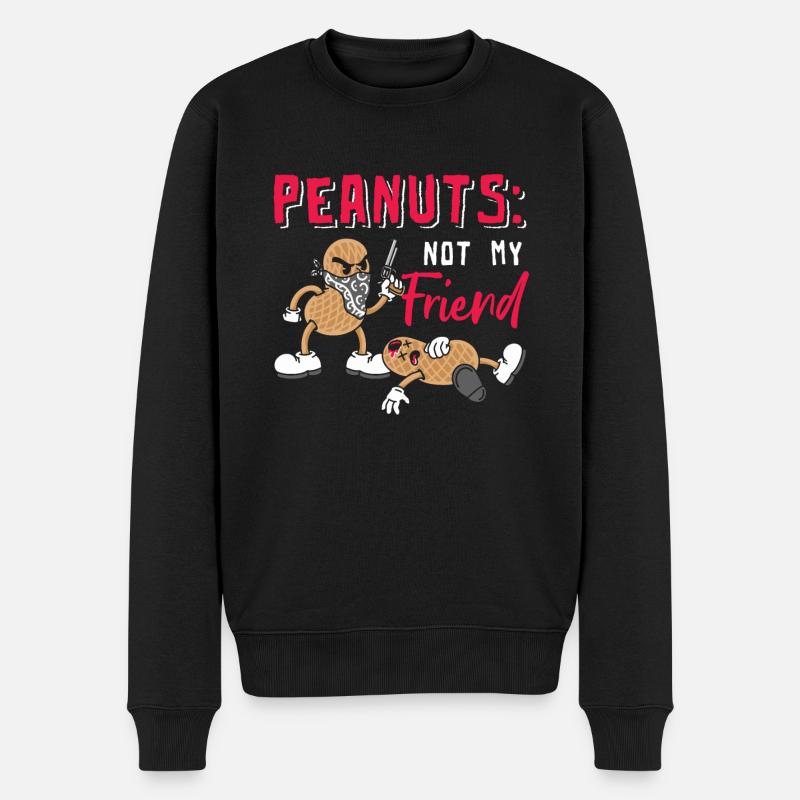 Erdnüsse Nicht Mein Freund Erdnuss-allergiker - Männer Premium Bio Pullover - Schwarz