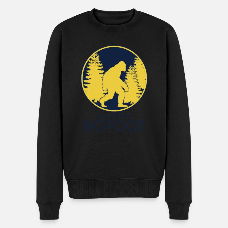Bigfoot Sasquatch - Männer Premium Bio Pullover - Schwarz