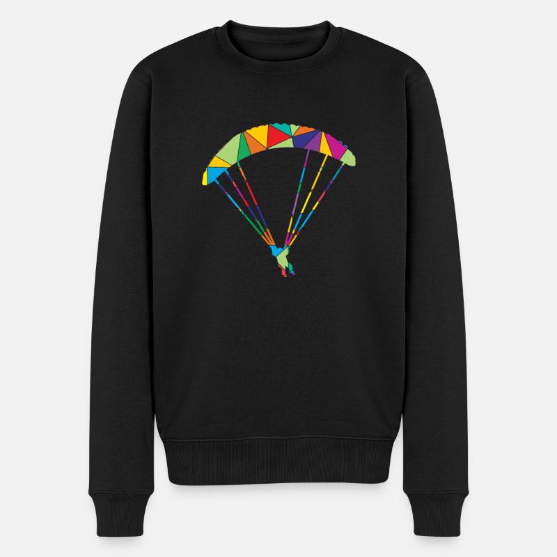 Paragleiter Polygon Gleitschirm - Männer Premium Bio Pullover - Schwarz
