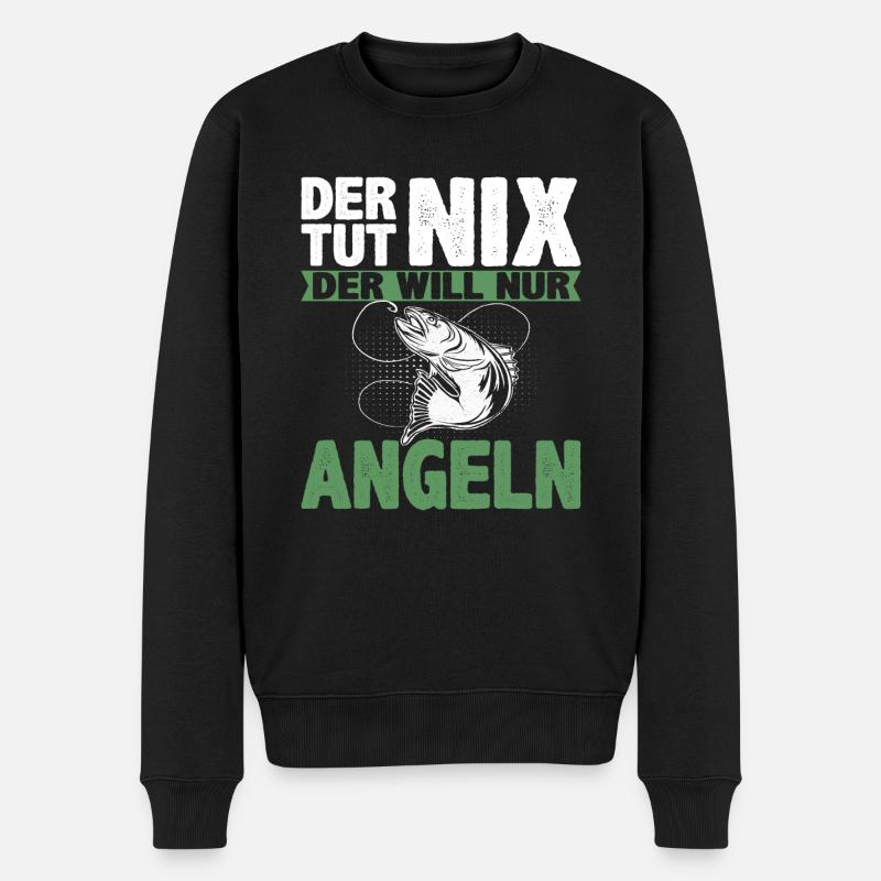 Herren Der tut nix der will nur angeln | Angler - Männer Premium Bio Pullover - Schwarz