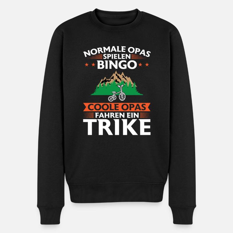 Trike Opa Triker Geschenk - Männer Premium Bio Pullover - Schwarz