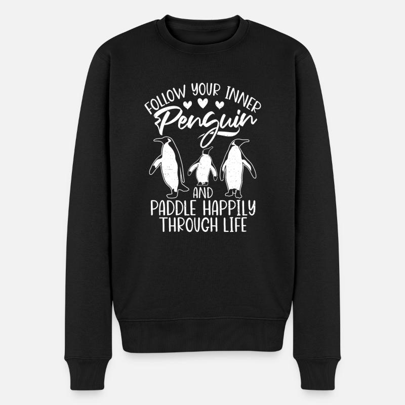 Penguin Lover Penguin Cadeaux - Pull Premium bio Homme - noir