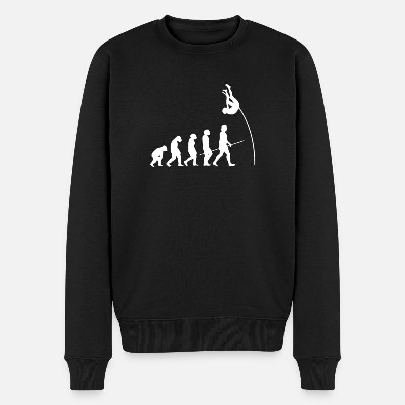 Evolution Stabhochsprung Shirt Geschenk - Männer Premium Bio Pullover - Schwarz