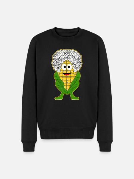 Mais Popcorn - Männer Premium Bio Pullover - Schwarz