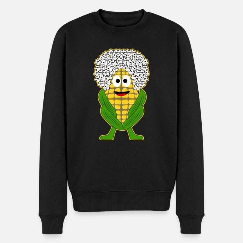 Mais Popcorn - Männer Premium Bio Pullover - Schwarz