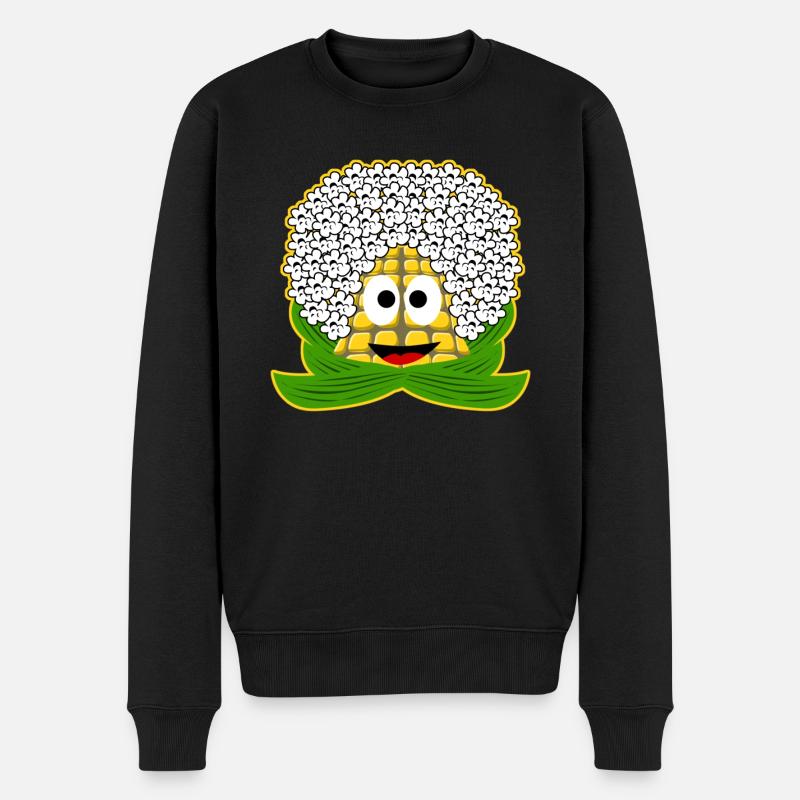 Popcorn Mais - Männer Premium Bio Pullover - Schwarz