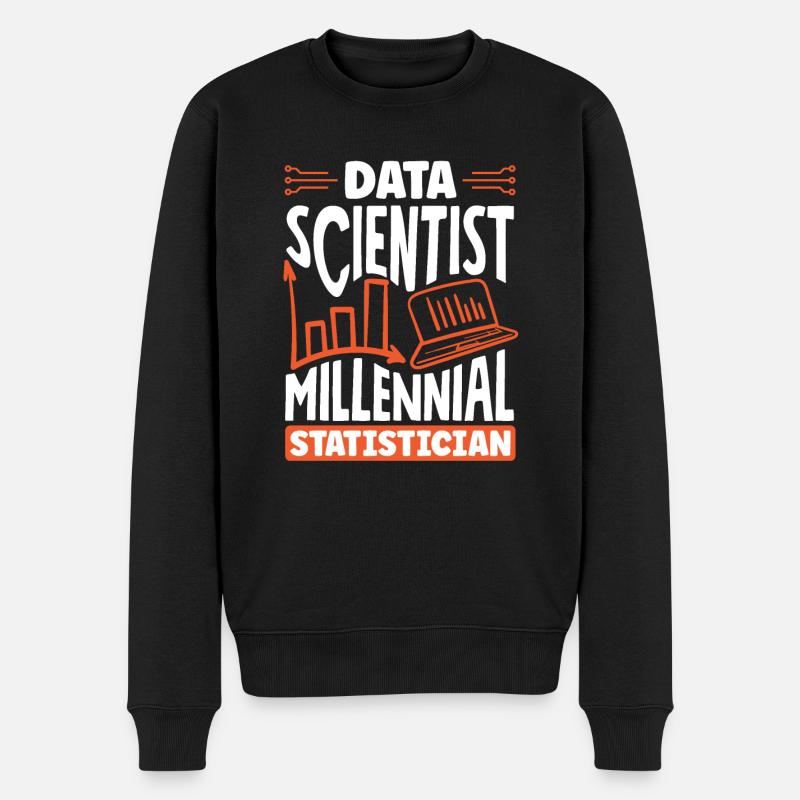 Data Scientist Millennial Statistician - Männer Premium Bio Pullover - Schwarz