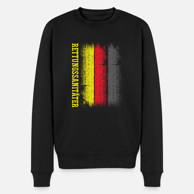Deutscher Rettungssanitäter - Männer Premium Bio Pullover - Schwarz
