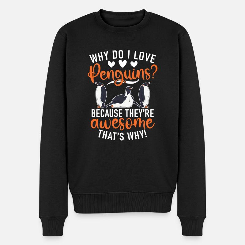 Penguin Lover Penguin Cadeaux - Pull Premium bio Homme - noir