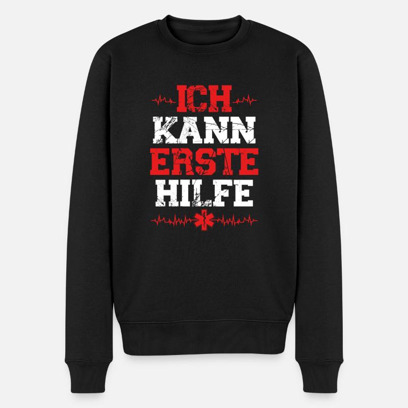 Ich Kann Erste Hilfe - Männer Premium Bio Pullover - Schwarz