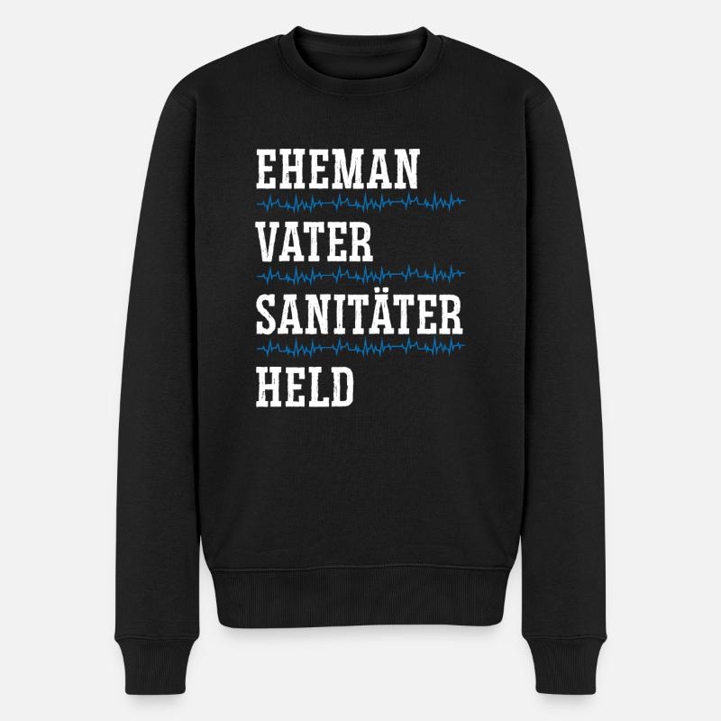 Ehemann Vater Sanitäter Held - Männer Premium Bio Pullover - Schwarz