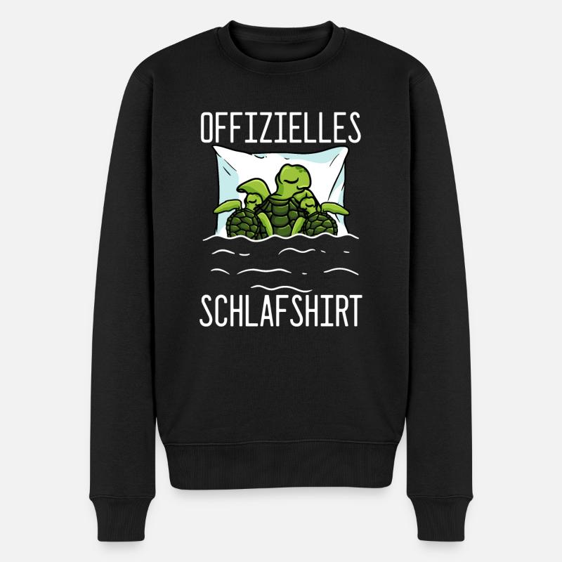 Offizielles Schlafshirt Schildkröte Schlafanzug - Männer Premium Bio Pullover - Schwarz