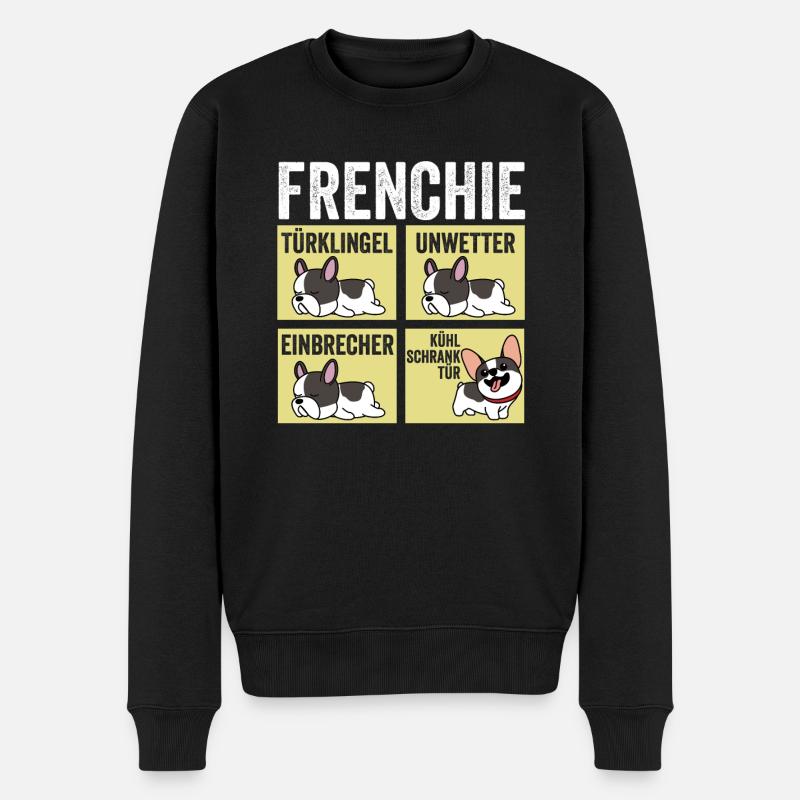 Hund Frenchie - Männer Premium Bio Pullover - Schwarz