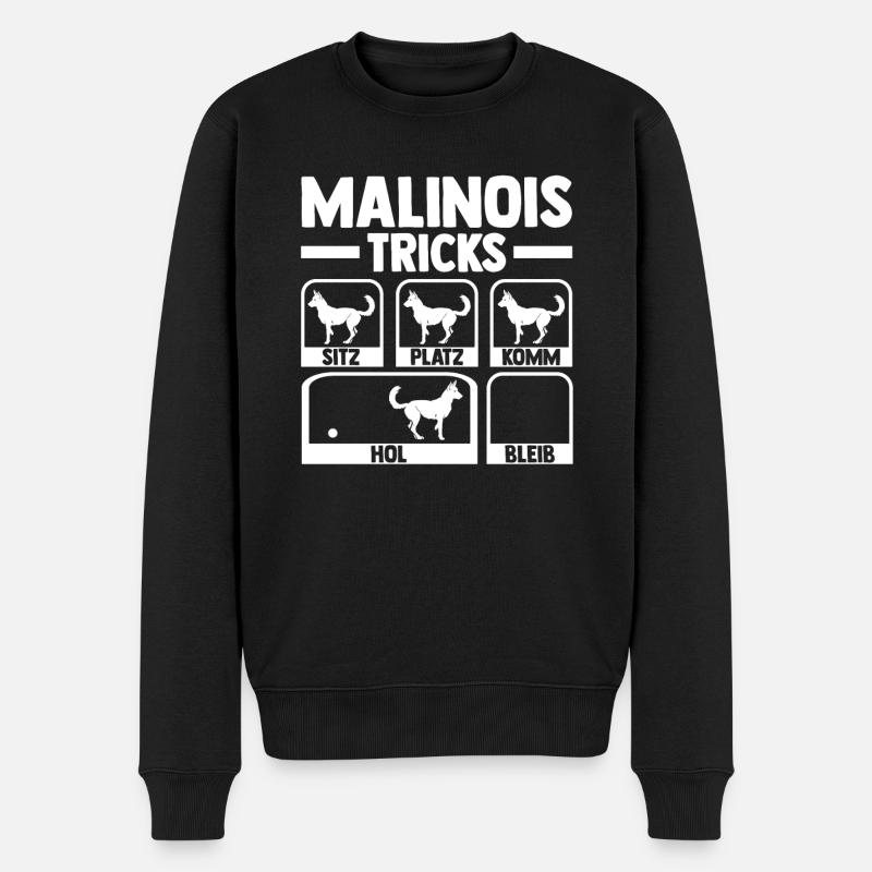 Hund Malinois - Männer Premium Bio Pullover - Schwarz