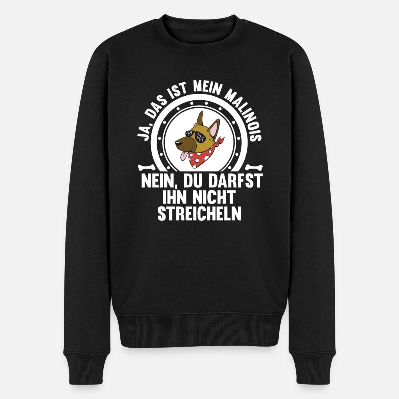 Hund Malinois - Männer Premium Bio Pullover - Schwarz