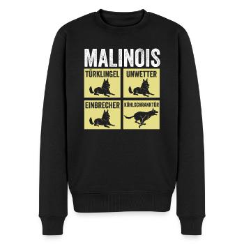 Hund Malinois - Männer Premium Bio Pullover - Schwarz - Vorne - Nico (187cm)