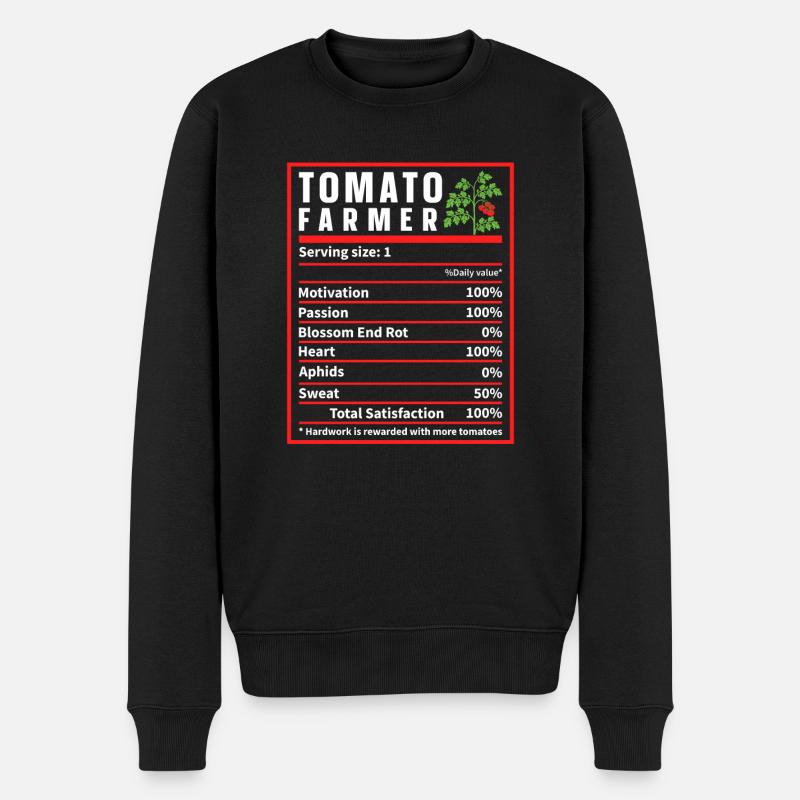 Tomato Farmer Nutrition Facts, Funny Tomato - Männer Premium Bio Pullover - Schwarz