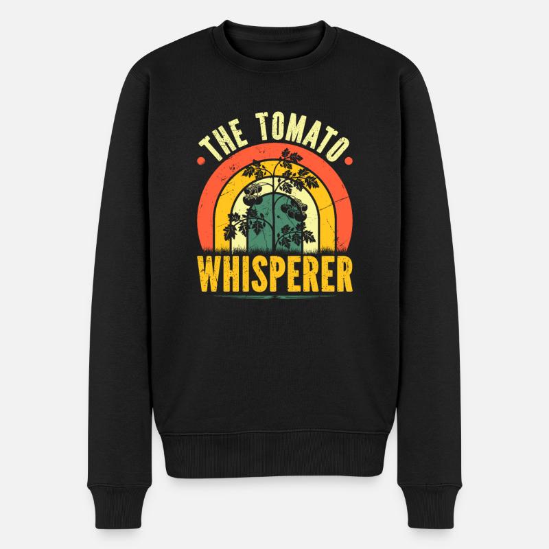 Tomato Farmer, The Tomato Whisperer, Retro Tomato - Männer Premium Bio Pullover - Schwarz