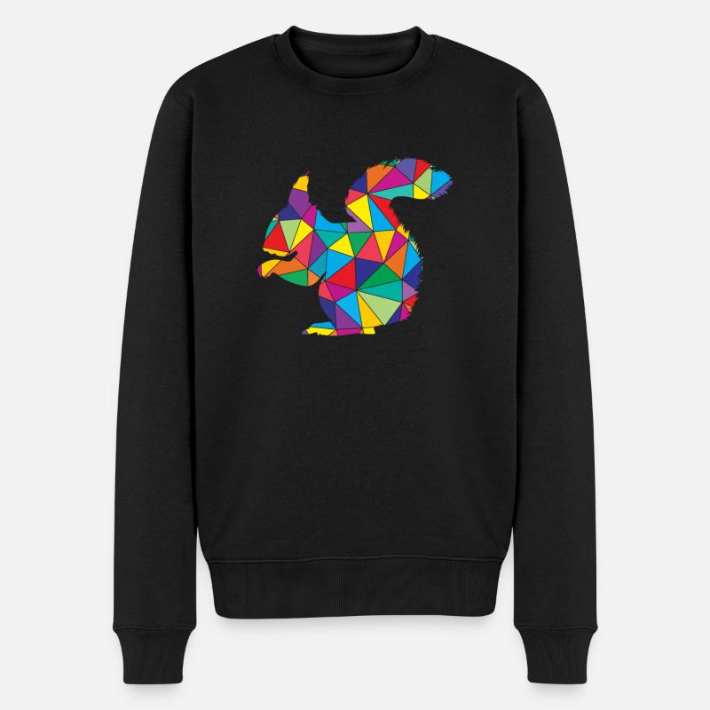 Écureuil Polygone animal sauvage - Pull Premium bio Homme - noir