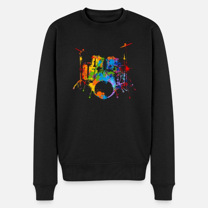 Splash Drum Musicien Musicien Batteur - Pull Premium bio Homme - noir