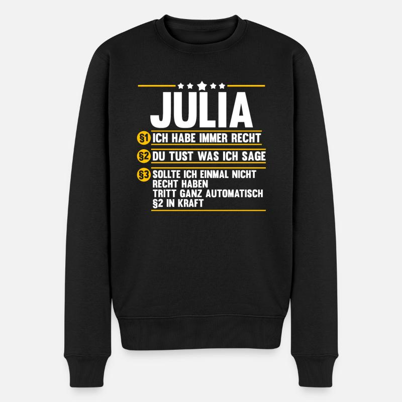 Vorname Julia - Männer Premium Bio Pullover - Schwarz