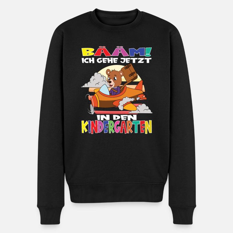 Kindergartenkind Hallo Kindergarten Ich Komme - Männer Premium Bio Pullover - Schwarz