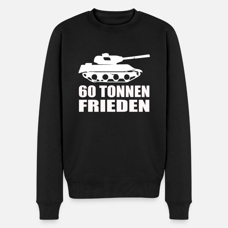 Lustiges Panzerfahrer Leopard Panzer - Männer Premium Bio Pullover - Schwarz