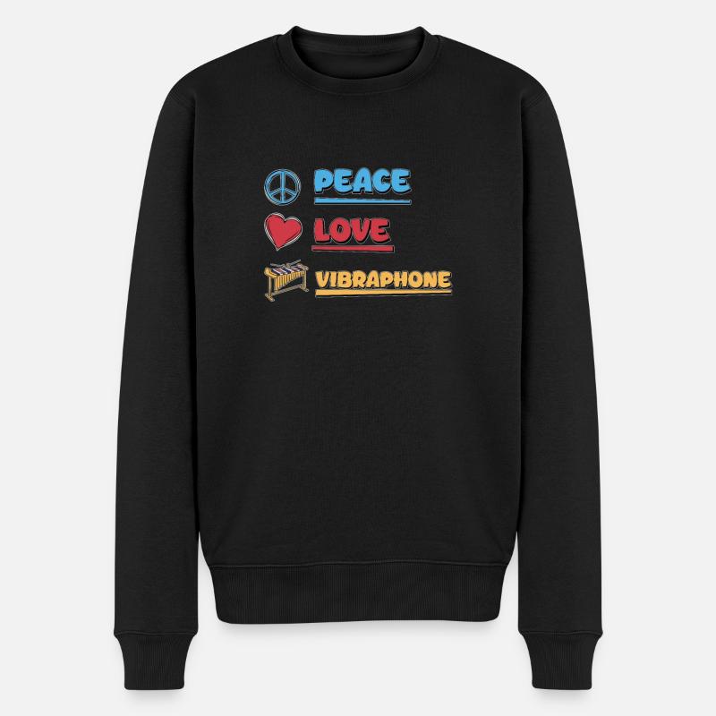 Peace Love Fantastisches Vibraphon für einen - Männer Premium Bio Pullover - Schwarz