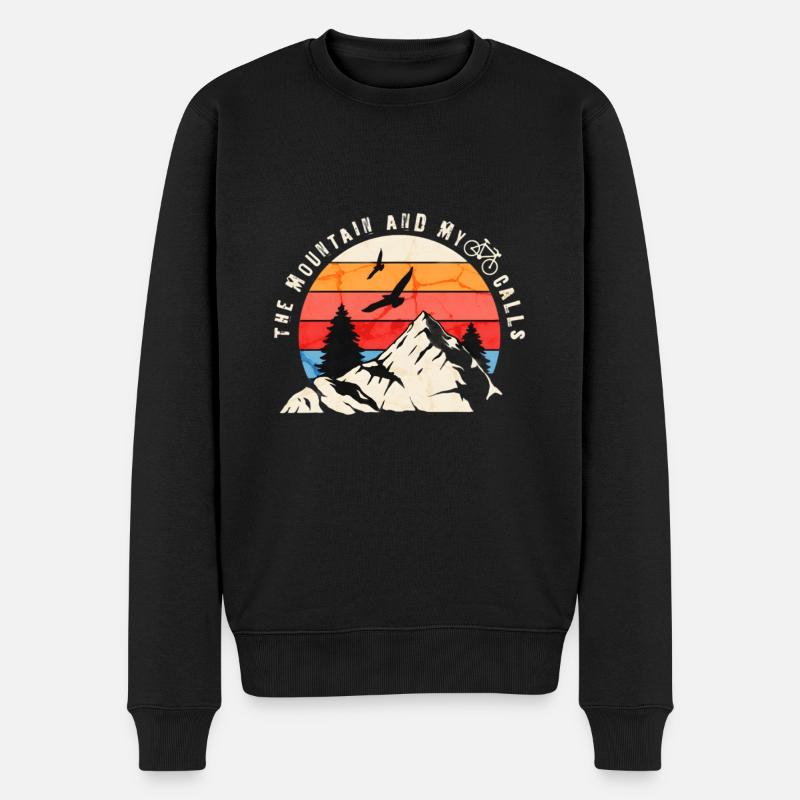Bjerget og min cykel kalder - Økologisk premium-sweatshirt til mænd - sort
