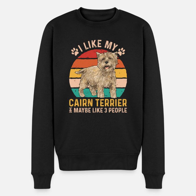 Cairn Terrier Chien - Pull Premium bio Homme - noir