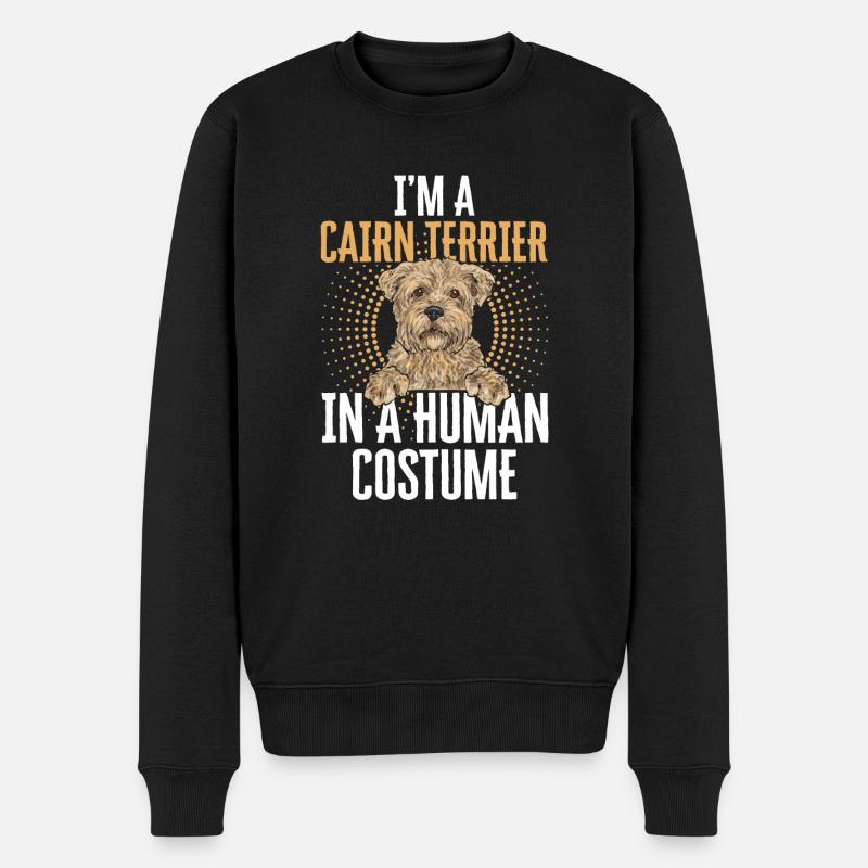 Cairn Terrier Hund - Männer Premium Bio Pullover - Schwarz
