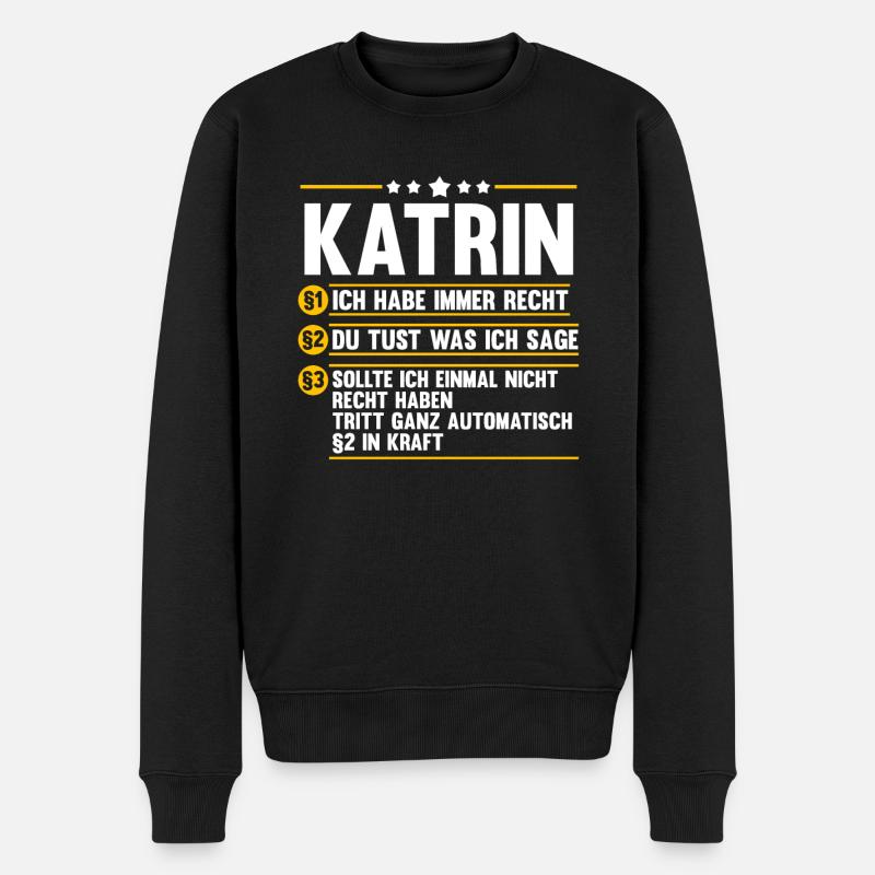 Katrin - Männer Premium Bio Pullover - Schwarz