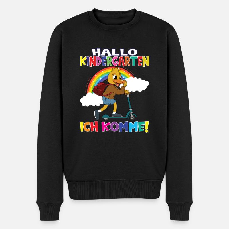 Kindergartenkind Hallo Kindergarten Ich Komme - Männer Premium Bio Pullover - Schwarz