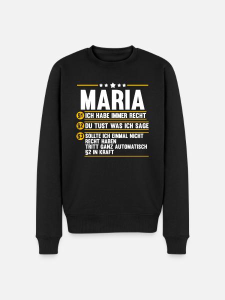 Maria - Männer Premium Bio Pullover - Schwarz