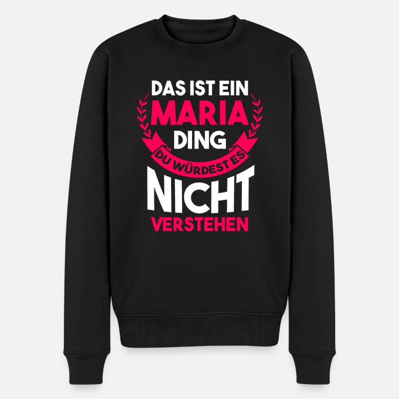 Maria - Männer Premium Bio Pullover - Schwarz