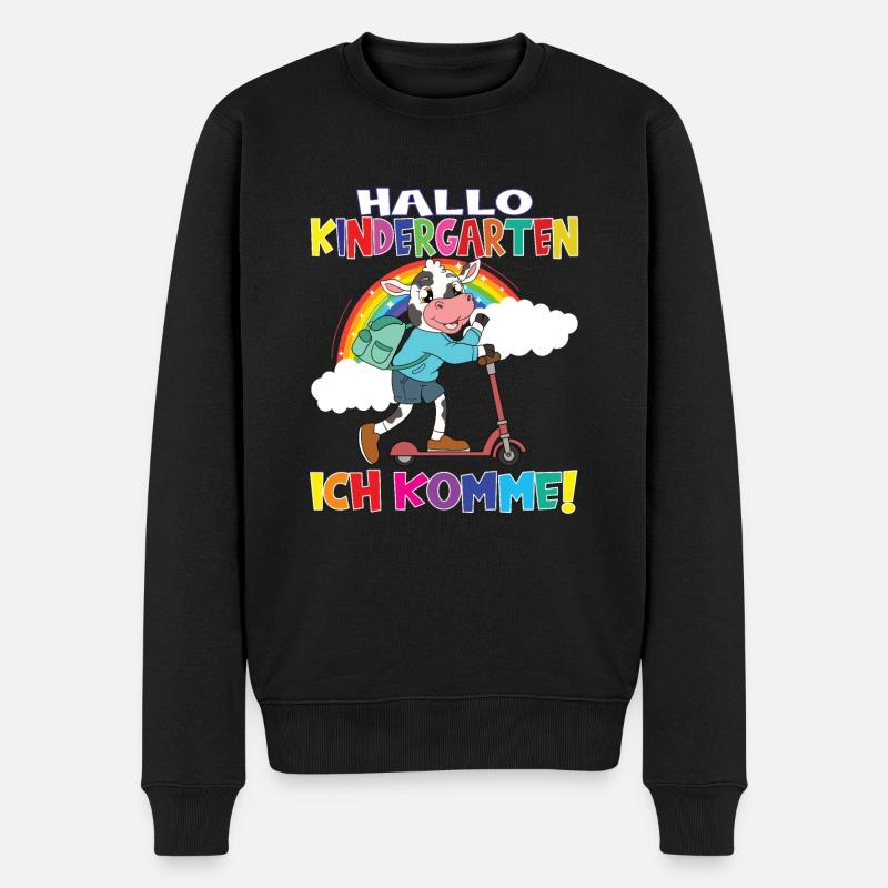 Kindergartenkind Hallo Kindergarten Ich Komme - Männer Premium Bio Pullover - Schwarz