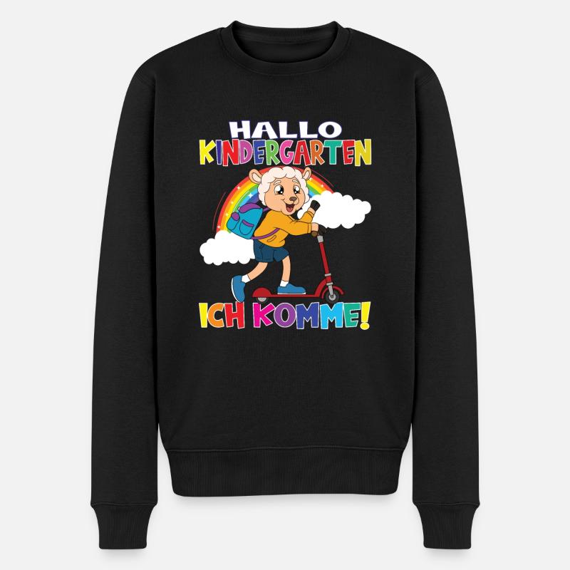 Kindergartenkind Hallo Kindergarten Ich Komme - Männer Premium Bio Pullover - Schwarz