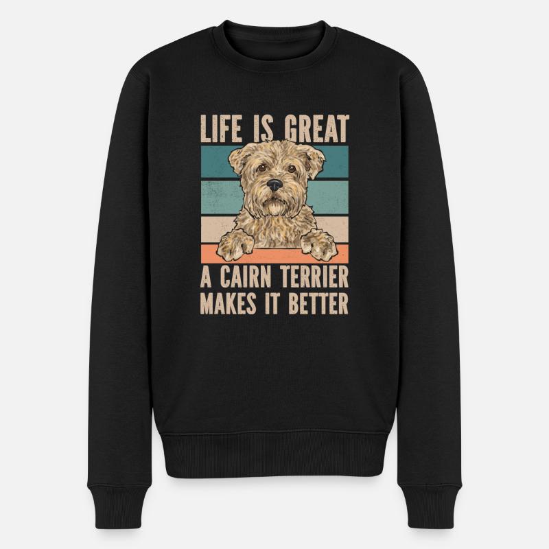 Cairn Terrier Chien - Pull Premium bio Homme - noir