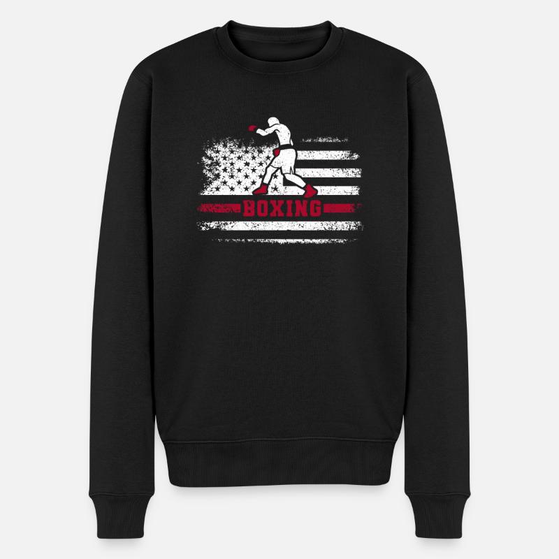 Retro American Boxing Apparel US Flag Boxer - Pull Premium bio Homme - noir