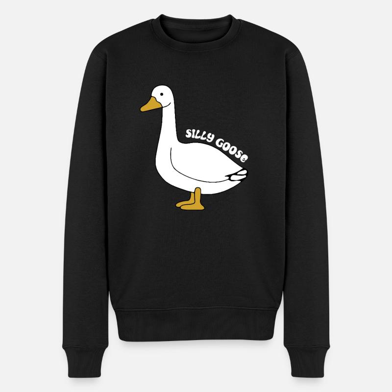Silly Goose gift - Männer Premium Bio Pullover - Schwarz