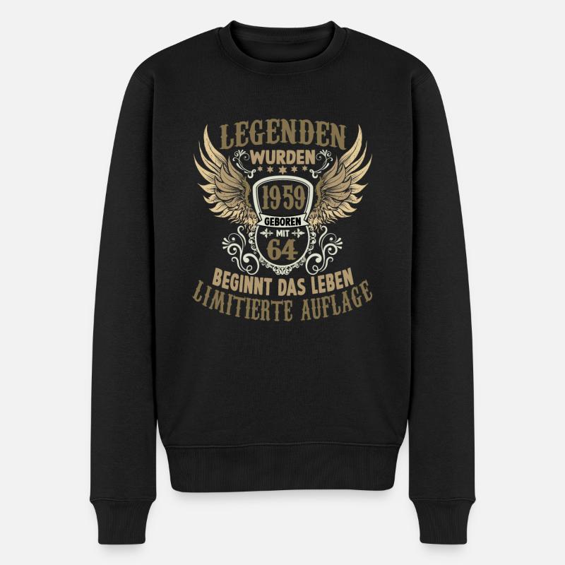 Legenden wurden Jahrgang 1959 geboren 64 Geburtsta - Männer Premium Bio Pullover - Schwarz