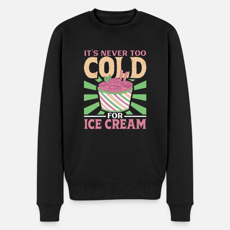Eiscreme-liebhaber-lustiges Eis Ich Liebe Eiscreme - Männer Premium Bio Pullover - Schwarz