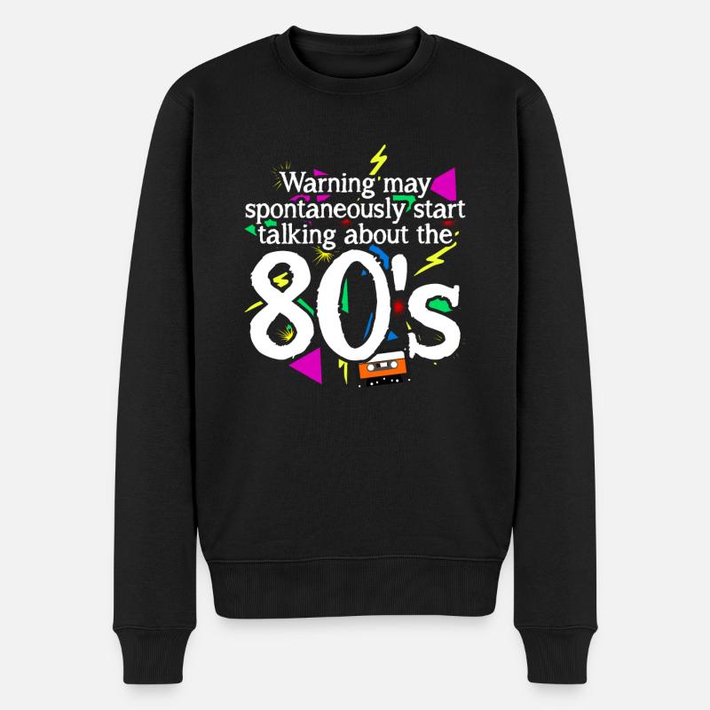 80s 80er Nostalgie Disco 1980 Party - Männer Premium Bio Pullover - Schwarz